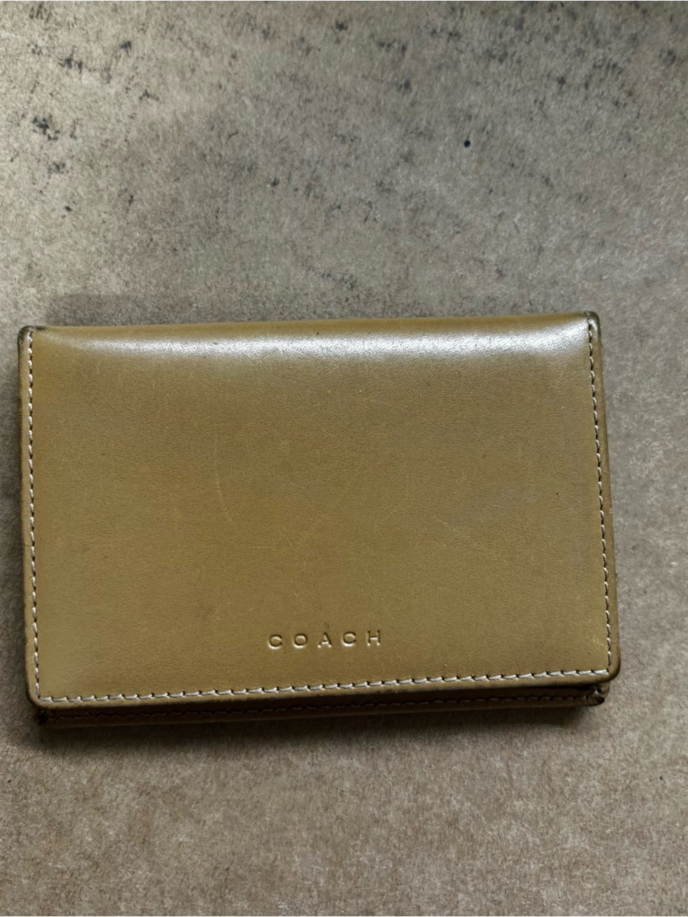 Coach VTG ID cardholder wallet tan EUC smooth finish leather travel style